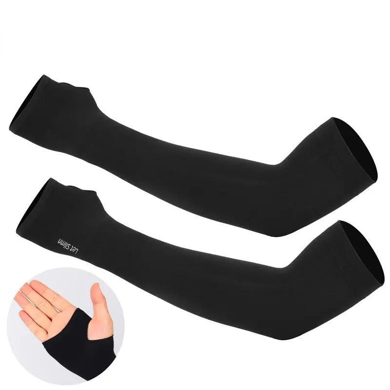 Ice Silk Fabric Fingerless Sleeves