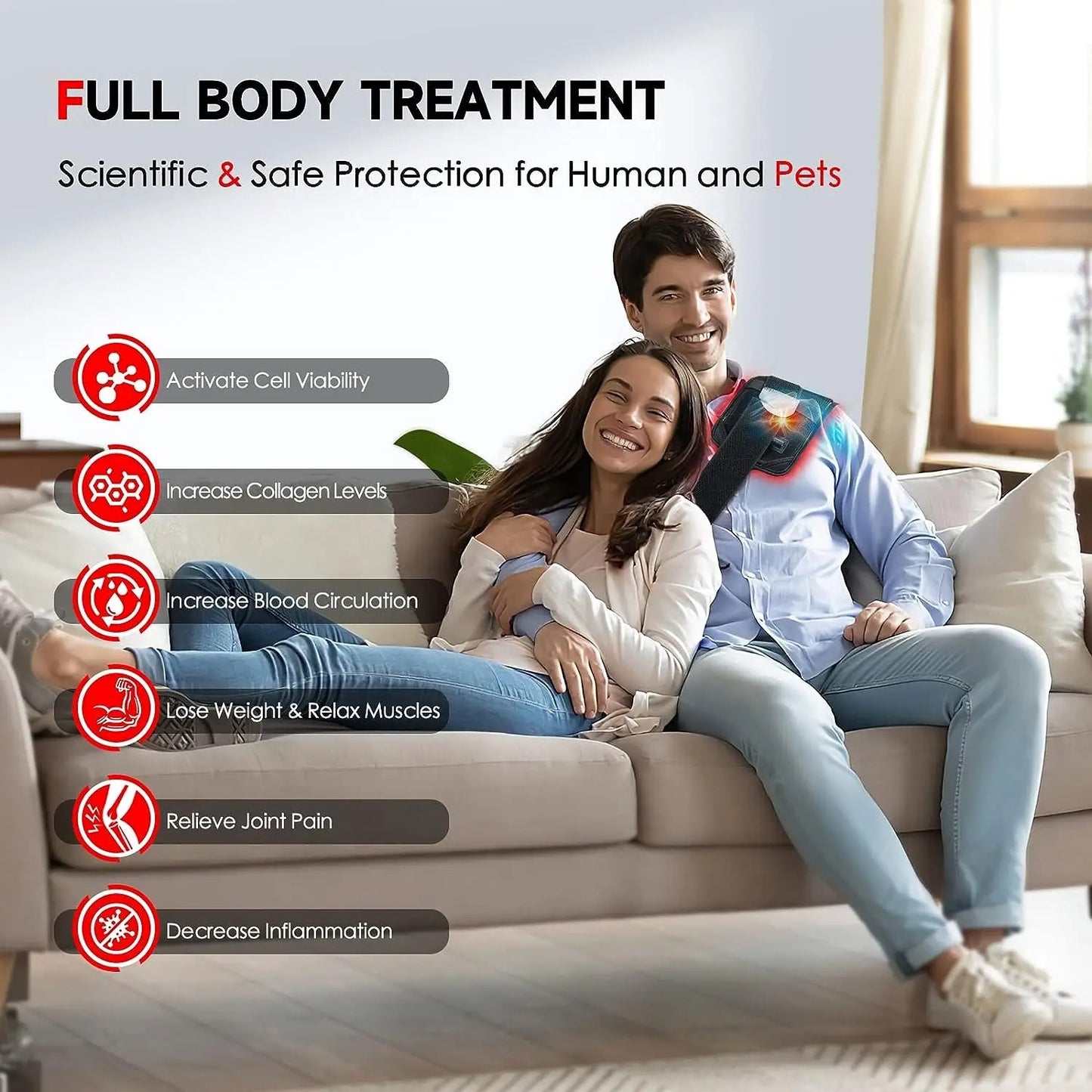 Red ＆ Infrared Light Therapy Belt (60 LED's)