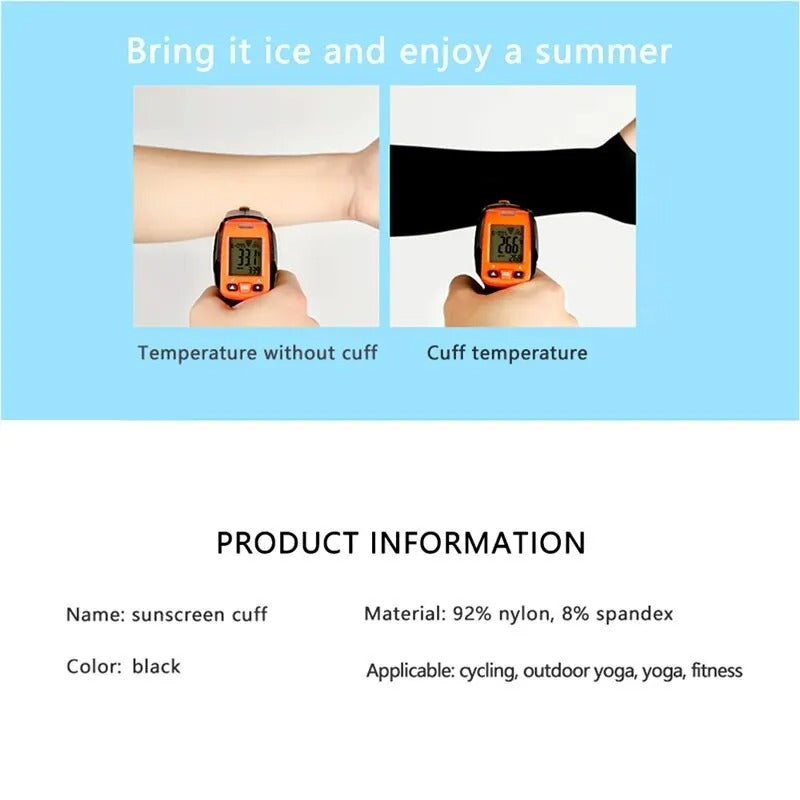 Ice Silk Fabric Fingerless Sleeves